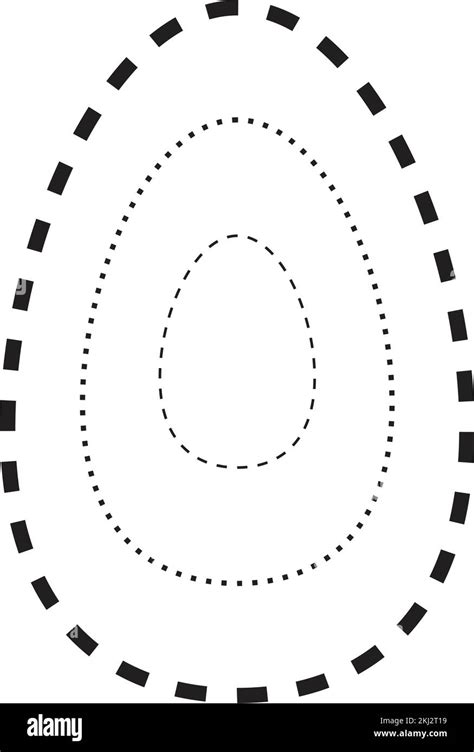 Tracing Oval Shape Symbol Dashed And Dotted Broken Line Element For