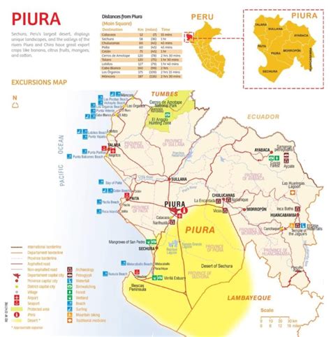 Mapa De Piura Provincia Municipios Turístico Y Carreteras De Piura Perú