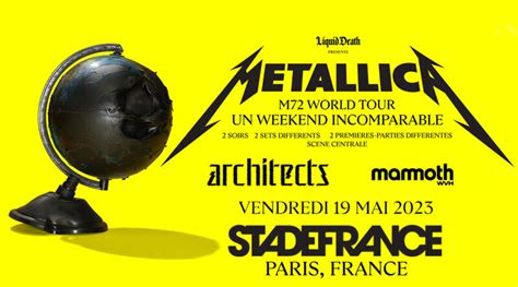 Metallica M World Tour Stade De France Paris Mai