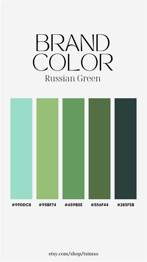 Russian Green Brand Color Palette In 2023 Color Design Inspiration