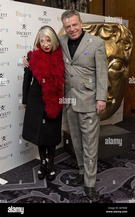 Suggs And His Wife Bette Bright Left Arriving At The Hackett Bafta