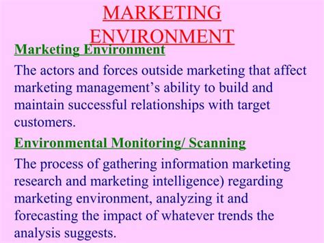 Marketing Environment Marketing Ppt