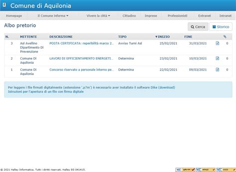Albo Pretorio On Line Fino Al Comune Di Aquilonia
