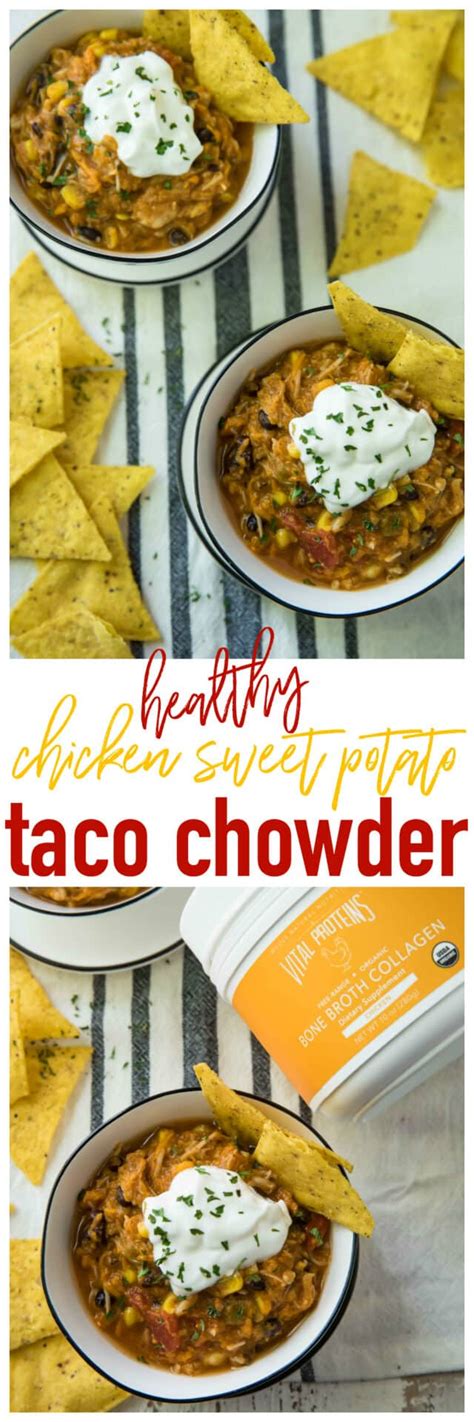 Chicken Sweet Potato Taco Chowder Kim S Cravings