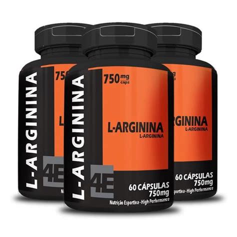 Kit 3 L Arginina 750mg 60 Cápsulas 4 Elementos Arginina Magazine