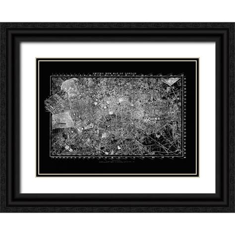 Adam Shaw Cartography X Black Ornate Wood Framed With Double