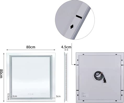 Buy Luvodi Illuminated Led Bathroom Mirror X Mm Dimmable Lighted