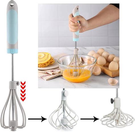 Hand Push Whisk Semi Automatic Egg Whisk Versatile Milk Frother For