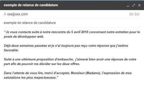 Mail De Relance Apr S Entretien