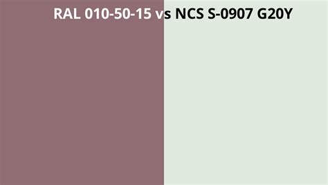 RAL 010 50 15 Vs NCS S 0907 G20Y RAL Colour Chart UK