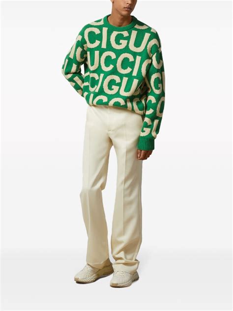 Gucci Logo Intarsia Wool Jumper Farfetch