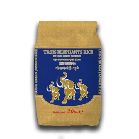 Riz long parfumé jasmin TROIS ELEPHANT le sac de 20kg à Prix Carrefour