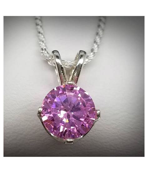 Silver Pink Sapphire Pendant 10 25 Ratti By Ratan Bazaar Buy Silver