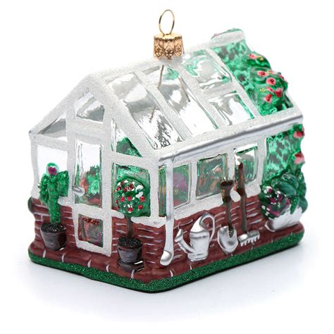 Blown glass Christmas ornament, greenhouse | online sales on HOLYART.com