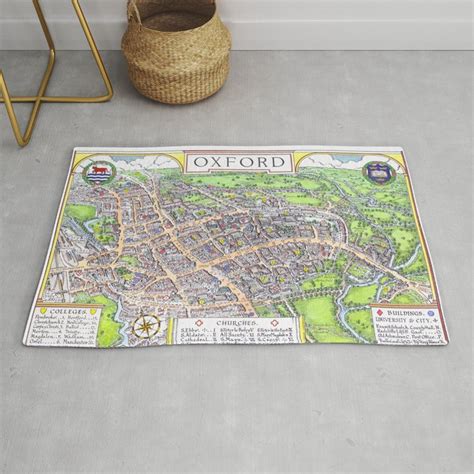 OXFORD university map ENGLAND dorm decor Rug by FrenchFineArt | Society6