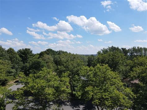 Aerial View of Suburban Town -02 Stock Photo - Image of cumulus ...