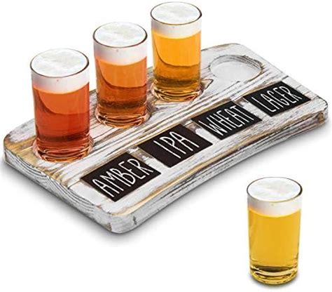 Personalized Flight Sampler Paddle And Four 55oz Pilsner