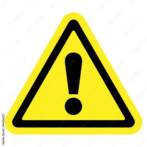 Hazard Warning Attention Sign Icon In A Yellow Triangle With