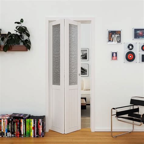 Buy BARNER HOME Bi-Fold Doors, Half Tempered Glass Panel Closet Doors