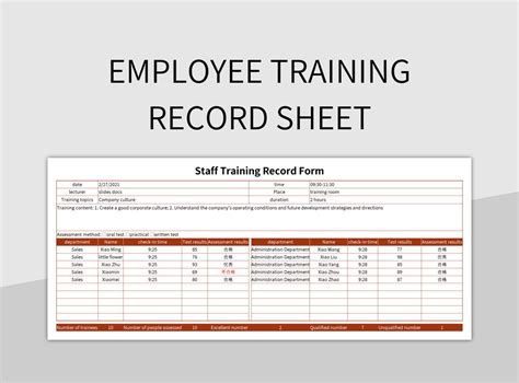 Free Employee Training Record Templates For Google Sheets And Microsoft