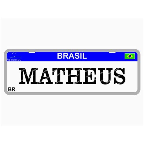 Placa De Carro Personalizada Mercosul Para Presente Shopee Brasil