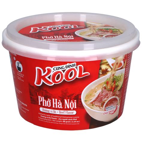 Cung Dinh Kool Brand Instant Noodles Pho Bo Beef Flavor Bowl