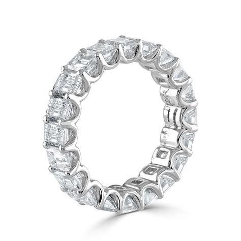 Emerald Diamond Eternity Ring Platinum David M Robinson