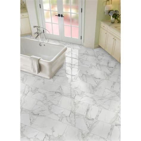 Msi Crystal Bianco 12 In X 24 In Polished Porcelain Marble Look Floor