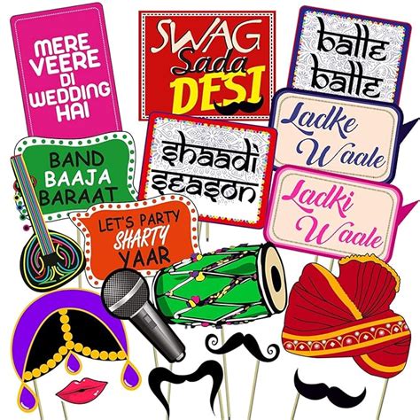 Party Propz Wedding Props 17 Pcs Wedding Decoration Items Haldi