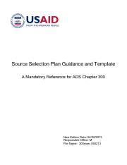 Source Selection Plan Template Usaid Pdf Source Selection Plan