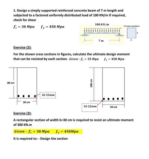 Solved 1 Design A Simply Supported Reinforced C SolutionInn