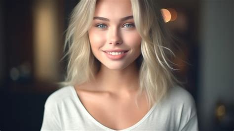 Premium AI Image Blonde Girl Model Aesthetic Desktop Wallpaper K Photography Background