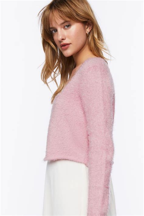 Fuzzy Cropped Cardigan Sweater