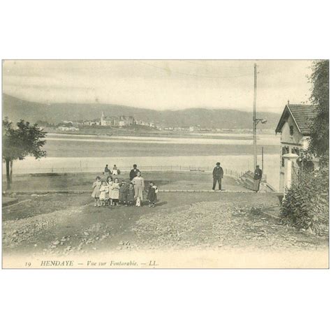 Carte Postale Ancienne Hendaye Vue Sur Fontarabie Animation