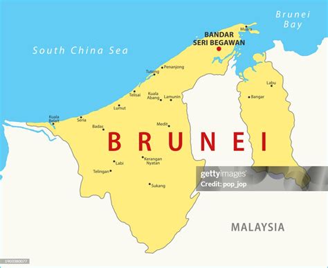 Brunei Map Vector Colored Map Of Brunei High Res Vector Graphic Getty