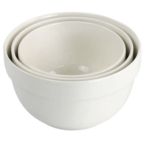 Gibson Martha Stewart Everyday Small 3 Piece Ceramic Bowl Set In White ...