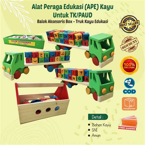 Jual Mainan Edukasi Balok Kayu Anak Alat Peraga Edukasi Untuk Anak Tk