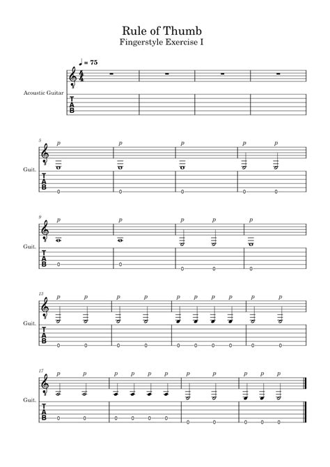 Gtr52 M6 Rule Of Thumb Sheet Music For Guitar Solo