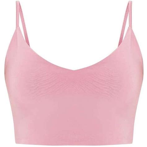 Bella Pink Slinky Cami Crop Top 12 Liked On Polyvore Featuring Tops