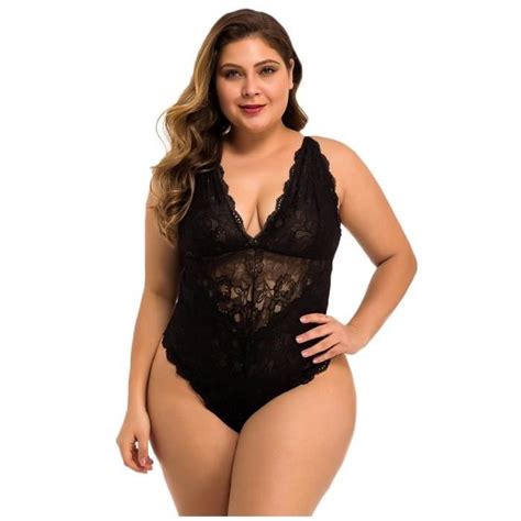 Body Nouveau Femmes Dentelle Plus La Taille Col En V Dos Nu Lingerie Sexy Vêtements De Nuit