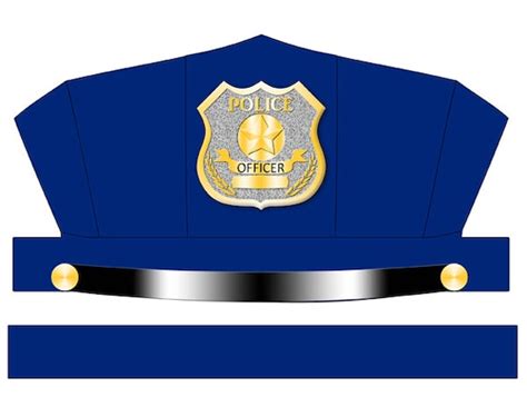 Digital Download Printatoy Blue Police Hat Printable Law Etsy