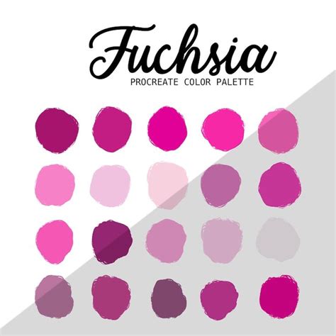 Procreate Color Palette Fuchsia Color Palette 20 Color Etsy Color