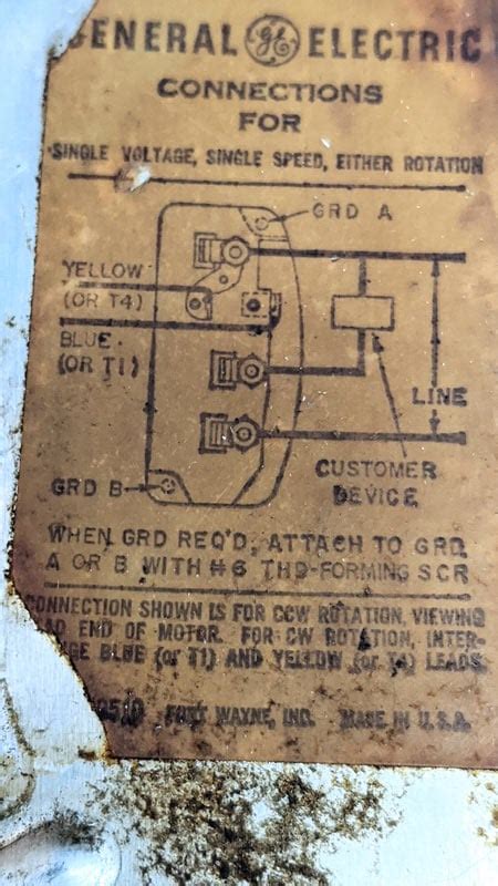 Need Help Wiring Old Ge 13 Hp 115 Motor Rmotors