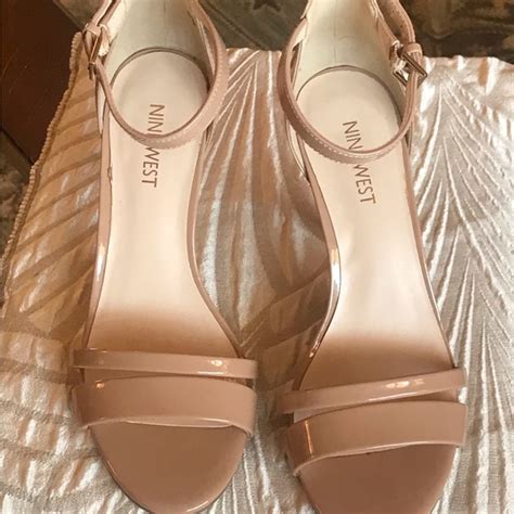 Nine West Shoes Nine West Amurri Nude Patent Leather Ankle Strap Heels Poshmark