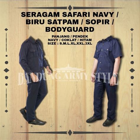 Seragam Safari Satpam Safari Navy Satpam Seragam Satpam Lazada