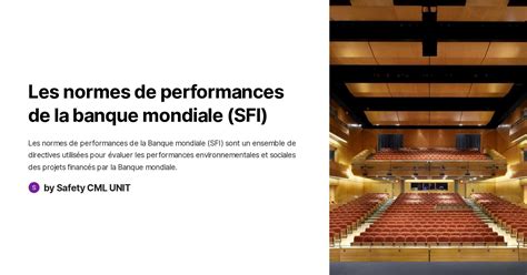 Les Normes De Performances De La Banque Mondiale SFI