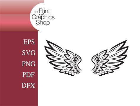 Angel Wings SVG, Angel Wings Clipart, Digital Download, Cut File, PNG, EPS, Pdf, Dfx, Angel ...