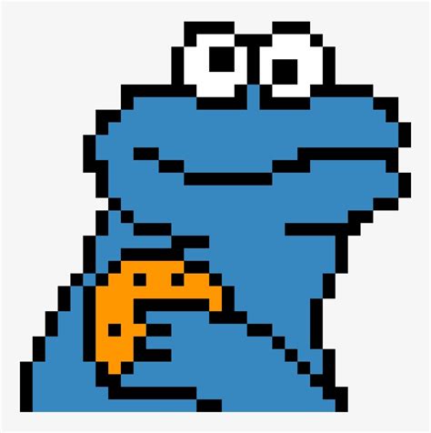 Cookie Monster Pixel Art Grid