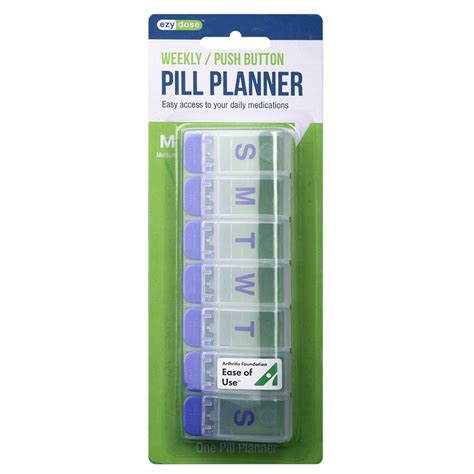 Push Button Weekly Pill Reminder Medium Pillcrushers