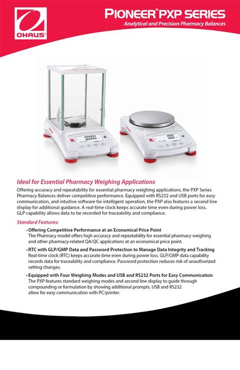 Internal Digital Ohaus Pioneer Analytical Balance Capacity G